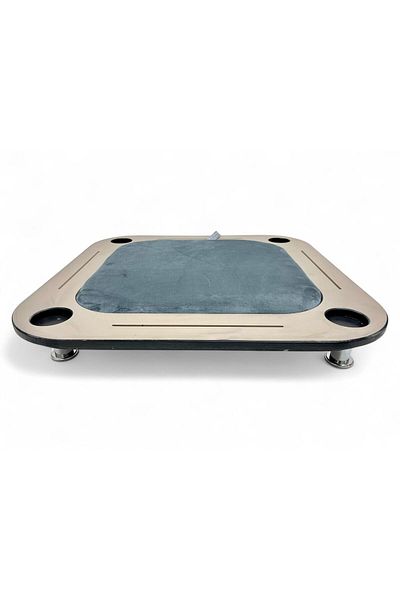 ALBADER 2 In 1 Floor Wooden Ploot Play Cards Table with Jackaroo Wooden Board Game, Baloot Table