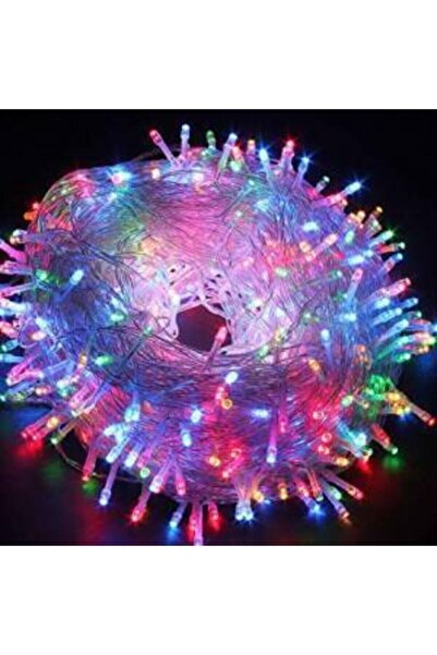 Genel Markalar 10 Mt Uzunluğunda 100 Ledli Rgb Fişli 8 Fonksiyonlu Şeffaf Kablo
