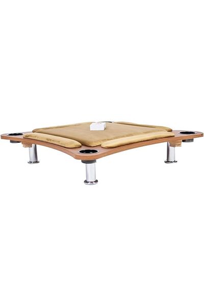 ALBADER Floor Wooden Ploot Play Cards Game Table Med-Size, Curved Wood Baloot Table 80 * 80 CM