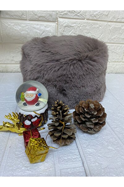 sema aksesuar New Year's New Year's Christmas Gift Anthracite Furry Plush Heart Hat Winter Faux Fur