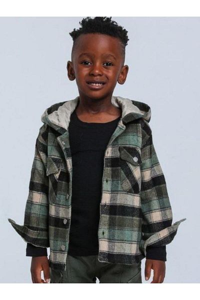 Jack Lions Boy's Hooded Plaid Jacket