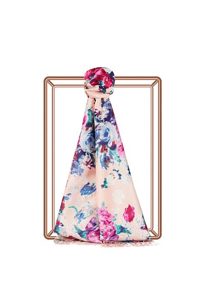 ipekevi Powder Pink Silkworm Silk Shawl 2394
