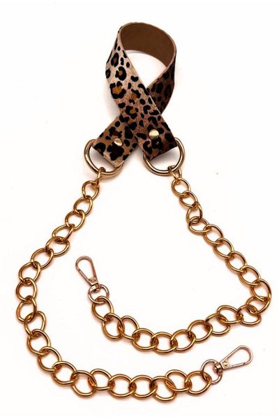 angel çanta aksesuar Leopard Print Faux Leather Bag - Stylish and Practical with Light Gold Chain