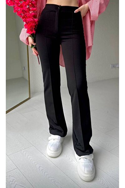 Butik Crep likralı palozzo pantolon