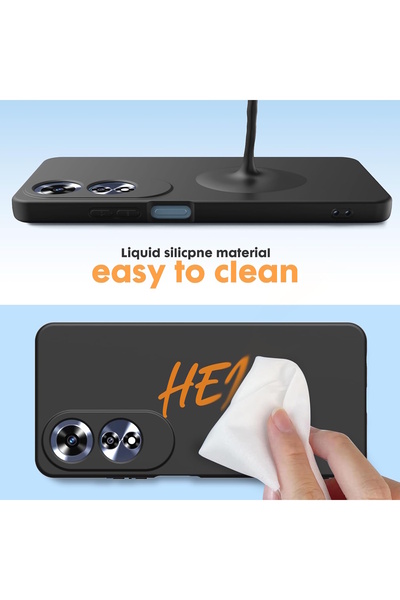 m.tk moveteck Oppo A60 Case Launch Camera Protected Soft Colorful Silicone + 9H Screen Protector Glass 2in1 Set