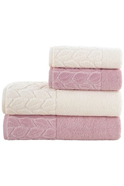 Nurpak Hazal Bath Set - Nurpak 4-Piece Turkish Bath Towel Set-2pcs 50x90-2pcs 90x150 Towels