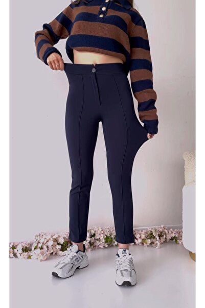 Paw Garage Çimalı Dar Paça Palazzo Pantolon, En Boy Likralı, 36-50 Beden Arası, Iş Pantolonu