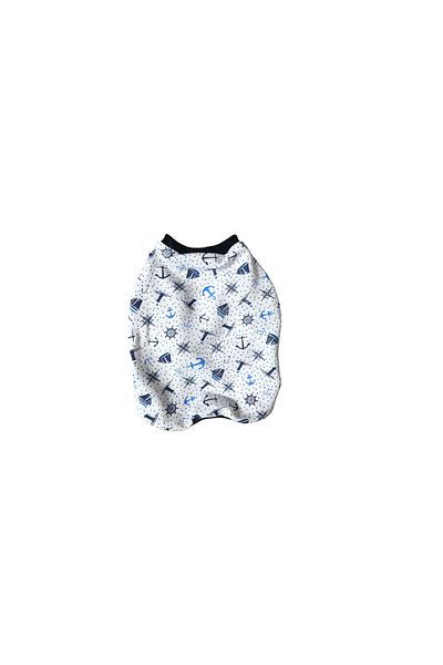 atelyu Cat Dog Suit Anchor Pattern Tshirt