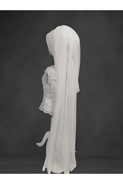 NurAy Bridal Head Off White Monopoly Model Ready-Made Veil Ready-Made Wrap Evening Dress Wrap