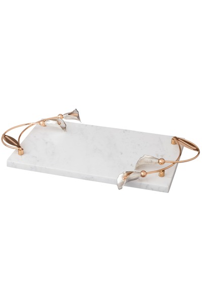 Dania Marble Top With Golden Metal Handles, Used For Presentations And Decorations