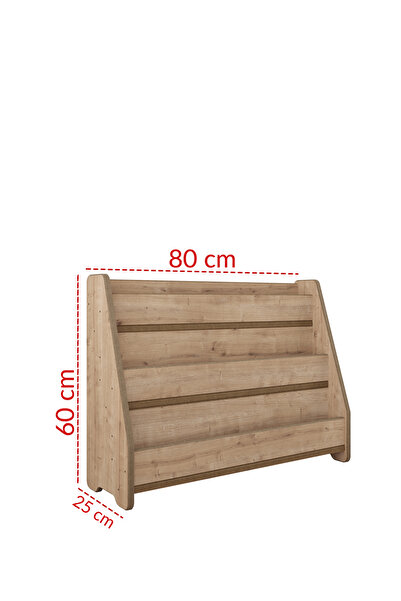 zeo wood design Montessori Mdf Çocuk Kitaplığı - Safir Meşe