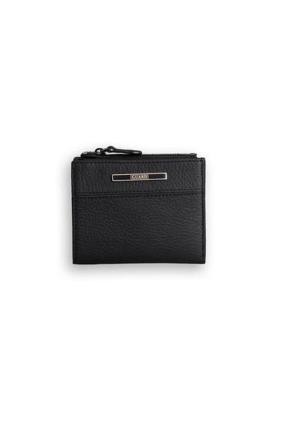 GUARD Small Size Black Coin Purse Genuine Leather Women's Wallet