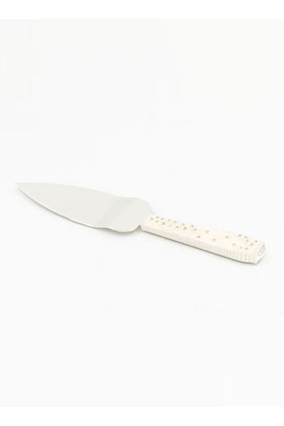 Dania 2-Piece Cake Knife Set White/Silver 1xCake Shovel 13x37x3, 1xLarge Knife 20cm