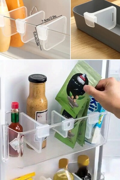 Buffer ® 10 шт. Прозорий регулятор бічних дверцят холодильника Пристосування для розділення внутрішнього простору холодильника