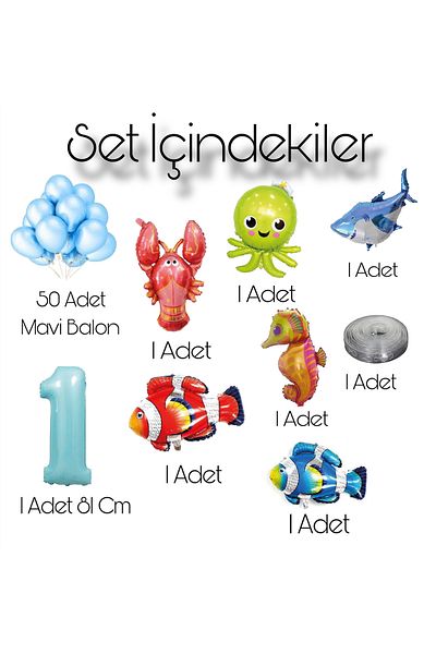 CUGY SET DE PETRECERE DE ORNAMENT DE ZI DE NAȘTERE CU TEMATICA MAREA DE OCÉAN ALBASTRĂ CONCEPT MARINE CREATURES