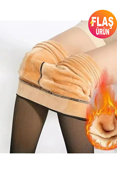 KEMSON Colanți termici de pluș cu aspect de șosete subțiri, care slăbesc