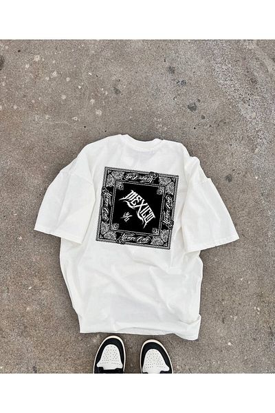 New Shine 1 μπλουζάκι δώρο για αγορές 6 και άνω στο καλάθι - Μπλουζάκι με στάμπα Mecsico Oversize Crew Neck