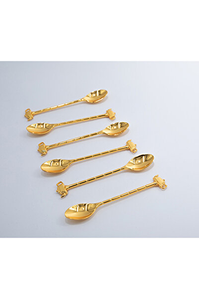 Dania طقم ملاعق شاي معدنية ذهبية 22×14×2 سم