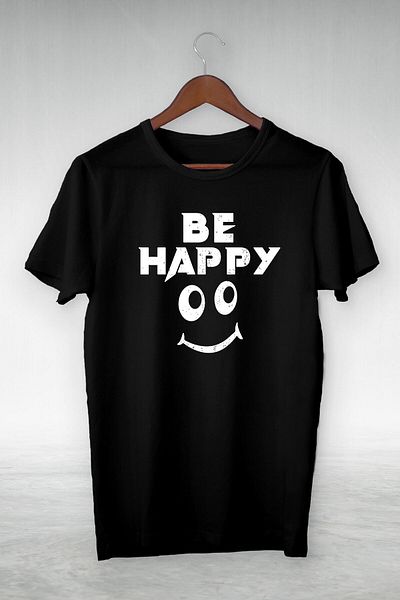 New Shine Unisex Black -be Happy Smile-illustration Σχέδιο -vip Design Tshirt