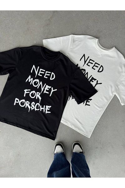 New Shine Χρειάζεστε χρήματα για μπλουζάκι Porsche Printed Oversize Crew Neck