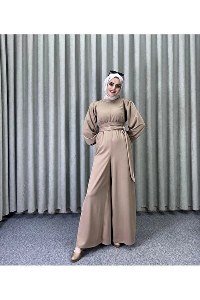 HB MODA COLLECTİON Wide Belt Wrapped Hijab Jumpsuit