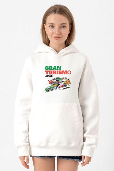 Tshirthane Gran Turismo Jaccs Accord White Women's 3ip Hooded Sweatshirt