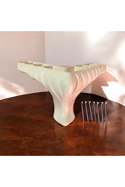 İstanbul E-Hırdavat Nil Mobilya Ayak Koltuk Çekyat Baza 12 Cm Krem 1 Adet