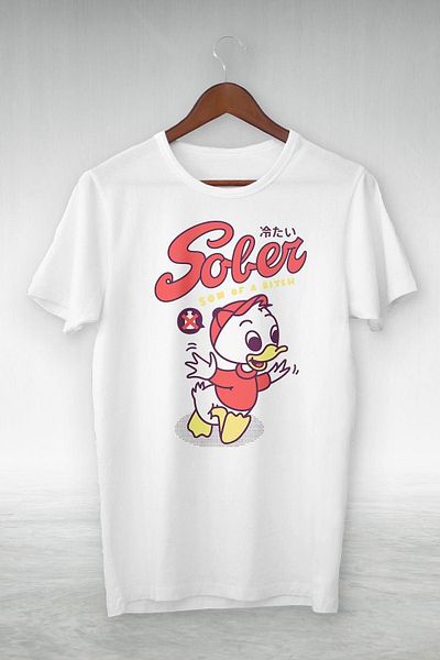 New Shine Σχεδιασμός VIP - Μπλουζάκι με εικονογράφηση White-Soler Som Of A Bıch