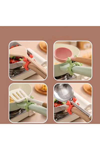 SYNOPE Practical Silicone Spoon Spatula Gripper Tool Clip Fixed to the Crab Pot Pan Handle