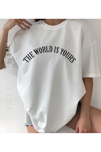 New Shine 1 tricou este un cadou pentru achiziții de 6 și mai sus în coș - Tricou unisex alb-negru cu text în engleză imprimat