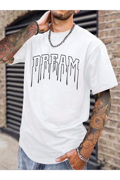 New Shine Μπλουζάκι Unisex Crew Neck με εμπριμέ βαμβακερό κοντό μανίκι