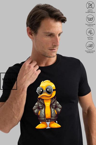 New Shine Κοντομάνικο μπλουζάκι Unisex Oversize Crew Neck Cotton Duck με στάμπα