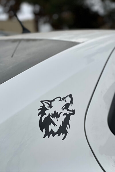 Banxtre Araba ve Motor için Siyah Renk Bozkurt Sticker Etiket (1 Adet)