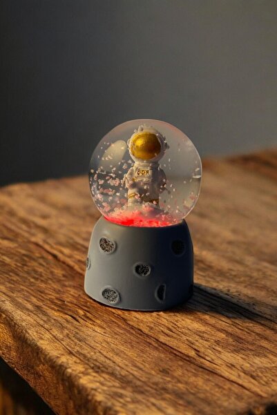 Saltos Işıklı Astronot Mini Kar Küresi Doğum Günü Hediyesi Arkadaşa Sevgiliye...