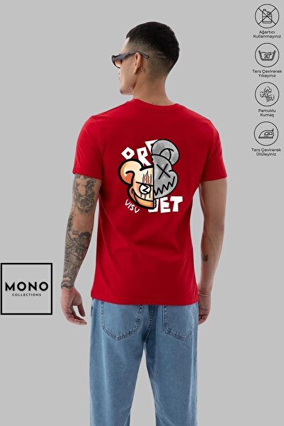 New Shine MONO COLLECTION Unisex Oversize Cotton Cartoon Bear T-Shirt - Crew Neck, Short Sleeve