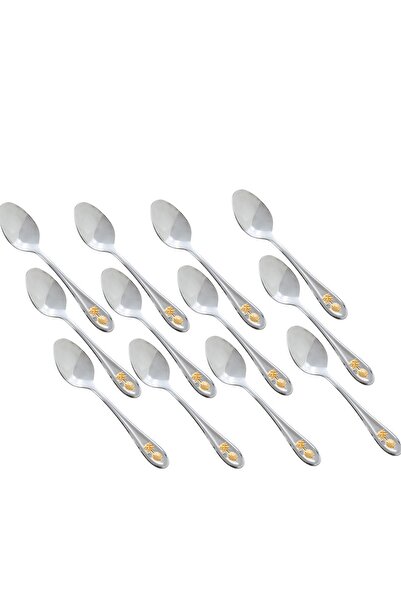 Dania اثني عشر ملعقة شاي من الفولاذ المقاوم للصدأ تحمل شعار المملكة