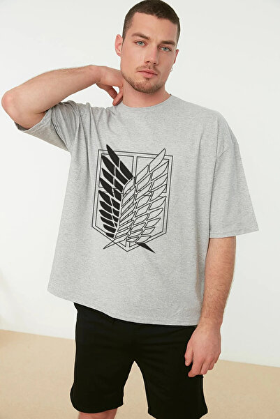 New Shine Λογότυπο Lunavista Printed Black T-Shirt Attack On Titan