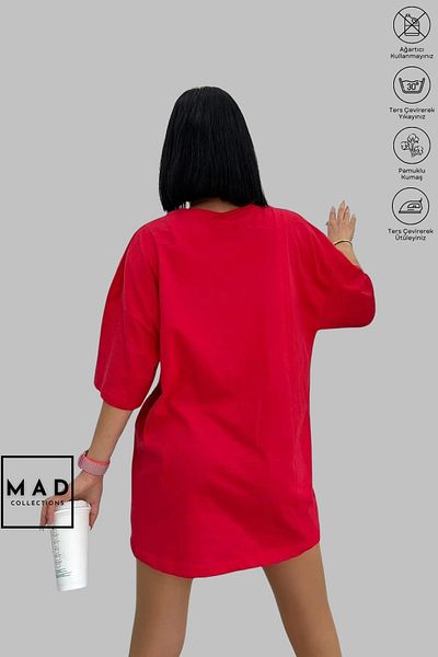 New Shine MAD COLLECTION Unisex Oversize Crew λαιμόκοψη, βαμβακερή ραφή με κουνέλι με στάμπα κοντομάνικο μπλουζάκι