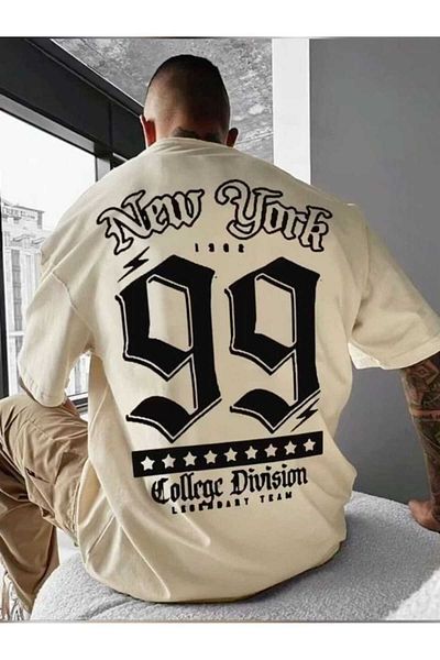 New Shine Μπλουζάκι Unisex Crew Neck με εμπριμέ βαμβακερό κοντό μανίκι
