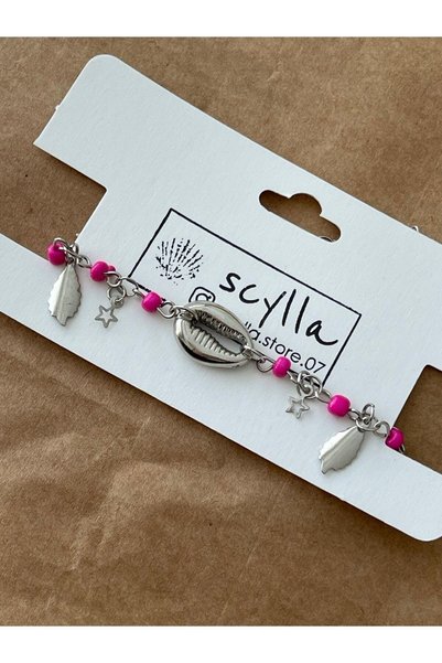 scyllastore Sea Shell Bead Leaf Detailed Anklet New Season