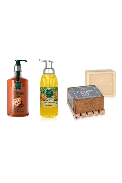 Eyüp Sabri Tuncer Eyüp Sabri Tuncer Bath Soap Set, Liquid Soap 600ml, Foam Soap 500ml, Solid Soap 150Gr