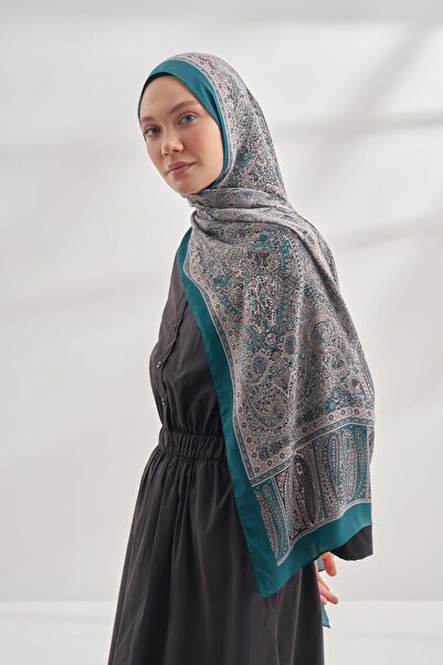 ARMANDA Ethnic vual vintage desen zümrüt yeşili rengi şal