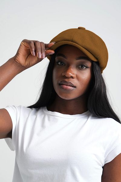 robanu Unisex Camel Stamp Cap Hat |   Get Ready for Winter with Stamp Cap Hat