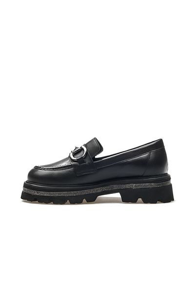 Venüs Genuine Leather Women's Loafer - Buckle Detailed, Casual Shoes, Size 36-40, 24K 2450803 K Z Black