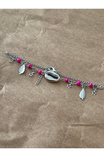 scyllastore Sea Shell Bead Leaf Detailed Anklet New Season
