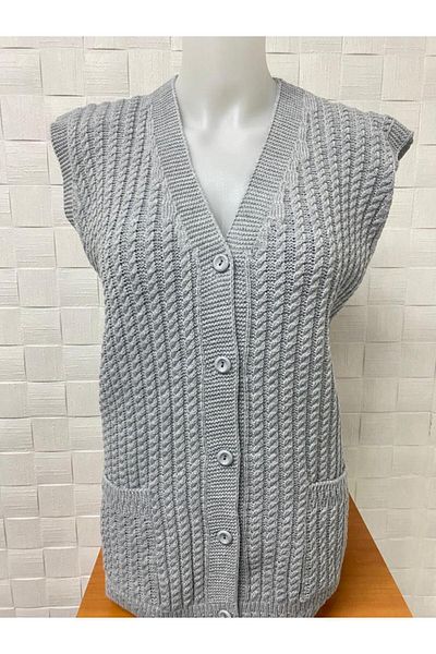 TUTUYA TEXTIL Hair Knitted Knitwear Mother's Vest Winter Daily Vest Dowry Vest