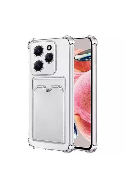 CaseArt غطاء حماية من السيليكون الشفاف لهاتف انفينيكس هوت 40 برو مع حامل بطاقة محمي وممتص للصدمات