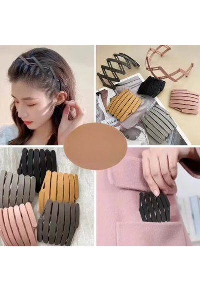 AVEO 2 Pieces Foldable Crown Hair Clip – Lightweight, Portable, Stylish and Comfortable Hair Band