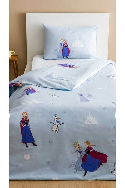 LC Waikiki Set cuvertură de pilota pentru copii LCW HOME 100% bumbac imprimat Frozen (160x220/50x70 cm)
