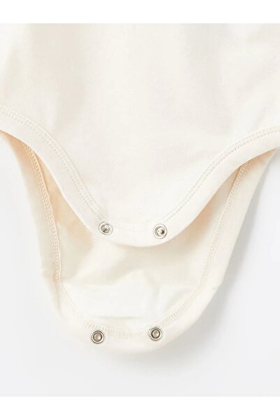 LC Waikiki Lcw Baby Beige Printed Baby Girl Snap Fastener Bodysuit and Pants 2Pcs